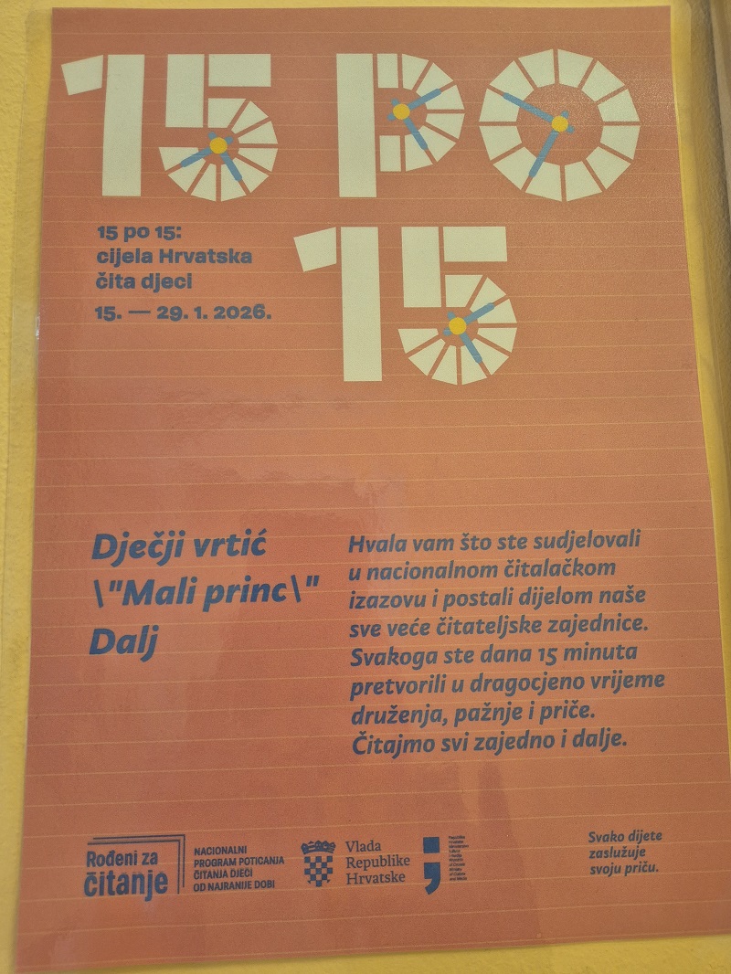IZAZOV 15 PO 15: “CIJELA HRVATSKA ČITA DJECI”